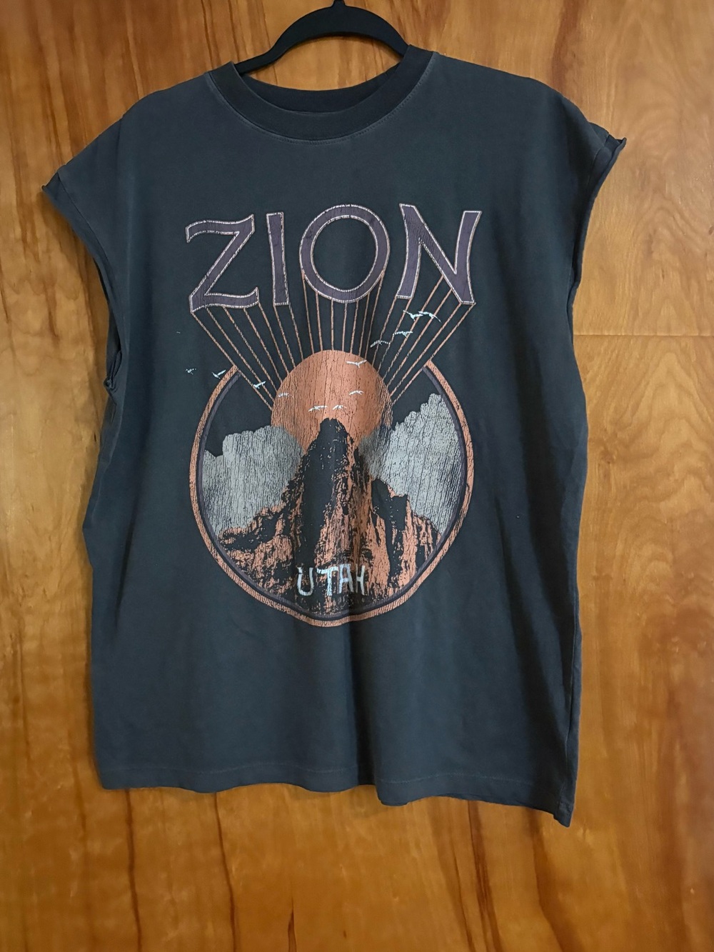 Altar'd State Graphic “Boyfriend” Zion Nation Park Tee in Charcoal Print Size S